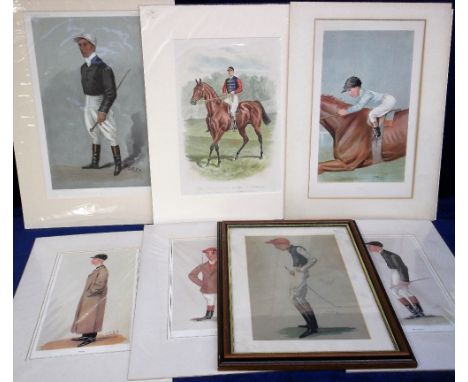 Horse Racing, 7 Spy caricature prints of jockeys - Fred Archer, Mr Abington, Tom Loates, Wenty, Johnny, Rick, A Rising Star (