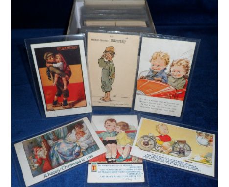 Postcards, Children, a selection of artist-drawn, comic, vintage, 1940's etc, (gen gd) (approx 200)