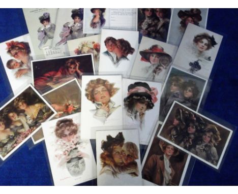 Postcards, Glamour, Philip Boileau, Glamour Girls, a collection of 20 cards, mostly by Reinthal &amp; Newman, inc. watercolou