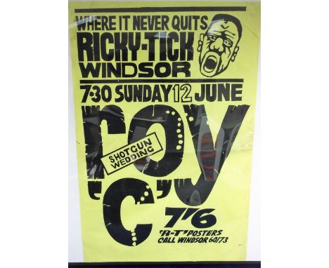 Music poster, Roy C, gig poster from the Ricky-Tik club, Windsor for 12 June 1966, the poster referring to his Island Record 