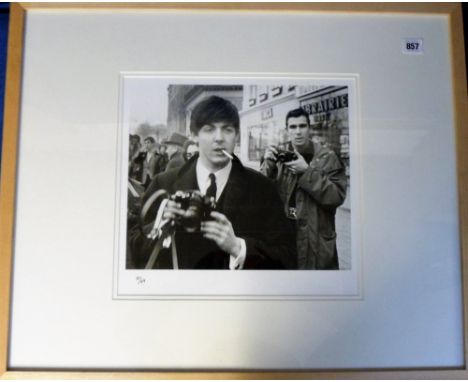 Music Memorabilia, Beatles, Paul McCartney, a framed and glazed limited edition b/w photograph, (37/49), taken from an origin