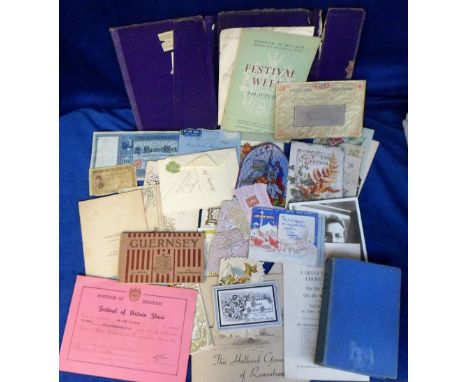 Collectables, a collection of assorted ephemera to include memorial card 'Peace Perfect Peace now that Old Adolf's Gone - In 