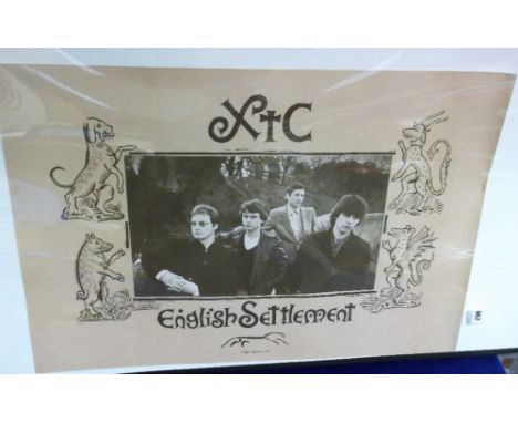 Music Poster, XTC Virgin Records promo poster for the 1982 LP English Settlement, 18.5" x 27" (rolled, vg) (1)
