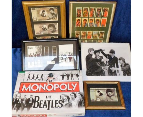 Music Memorabilia, The Beatles, a large collection of Beatles novelties inc. prints, plate, framed banknotes and coins, books