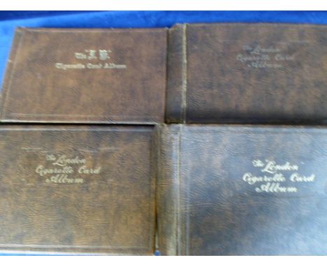 Cigarette card accessories, 4 vintage card albums for slot-in cards, 3 London Cigarette Card albums and one similar 'JH album