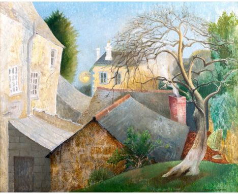 Billie Waters (1896-1979) "Back Gardens, Lelant"Signed, inscribed verso, oil on board, 40cm by 50cmSome light surface dirt an