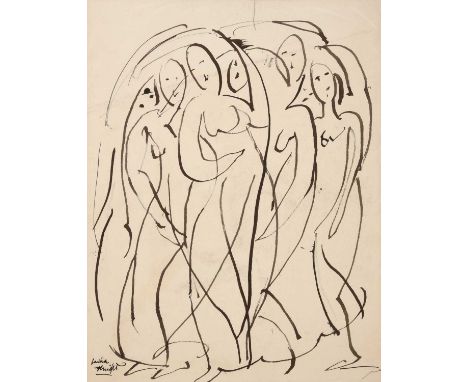 Dame Laura Knight RA, RWS, PSWA (1877-1970)DancersSigned, black ink, together with two further ink drawings by the same hand 
