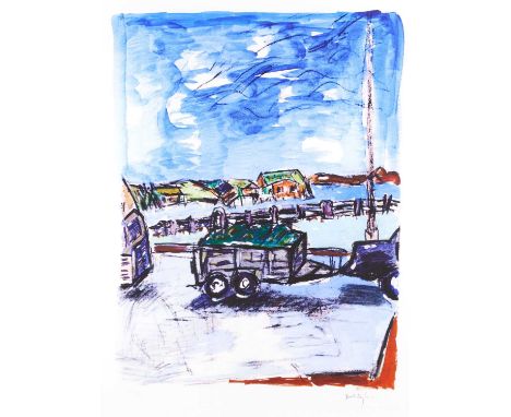 Bob Dylan (b.1941) American "Trailer" (2013) Signed and numbered 147/295, giclee print from the " The Drawn Blank Series", 61