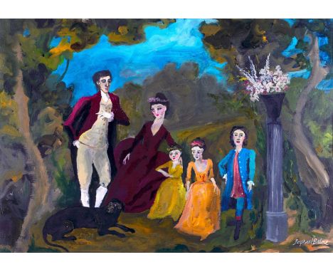 Sarah Raphael Balme (Contemporary)Family portraitSigned, oil on board, 40.5cm by 58.5cmProvenance: Purchased from the artist