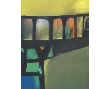 David Blackburn (1939-2016)"Across the Viaduct"Signed and dated 2005, pastel, 49.5cm by 37.5cmFloat mounted, the paper has a 