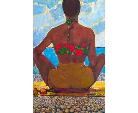 Ruskin Spear CBE, RA (1911-1990) "Sunbather" Signed, oil on board, 40.5cm by 26cmProvenance: Wenlock Fine Art, Shropshire   S