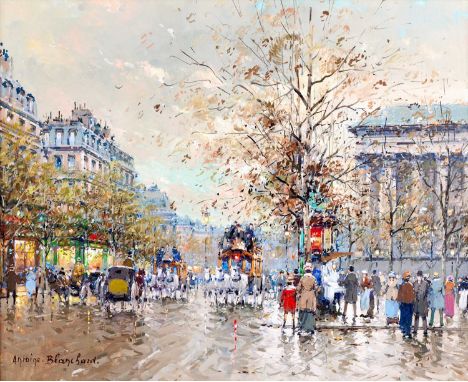 Antoine Blanchard (1910-1988) French"Paris, Le Madeleine"Signed, inscribed verso, oil on canvas, 44cm by 54cmProvenance: Harr