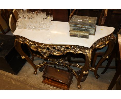 A Rococo style marble top console table AF