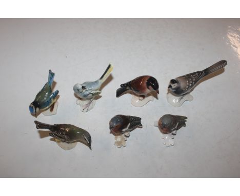 Seven bird ornament to include Goebel examples 