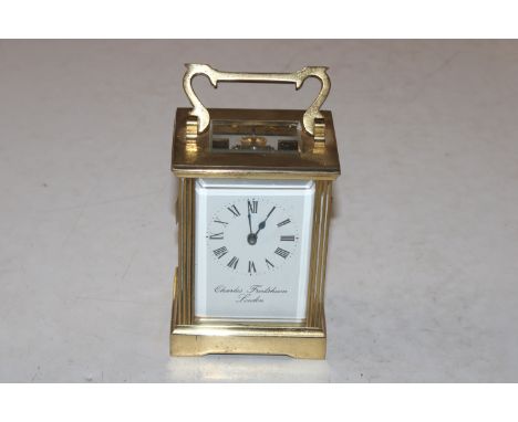 A Charles Frodsham of London brass cased carriage clock 