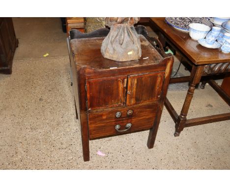 A Georgian mahogany tray top commode 