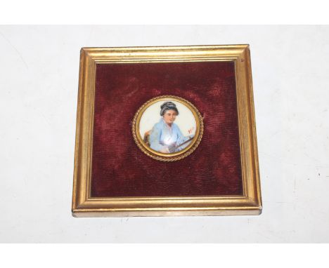 A miniature portrait on porcelain signed Dyue ?