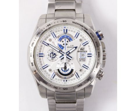 Casio Edifice chronograph stainless steel wristwatch cased   Condition Report   Click here for further images, condition, auc