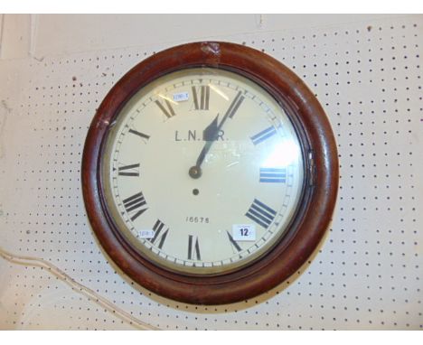 A Mahogany LNER station clock