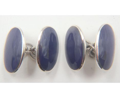 925 silver and enamel cufflinks. UK P&amp;P Group 0 (£6+VAT for the first lot and £1+VAT for subsequent lots) 