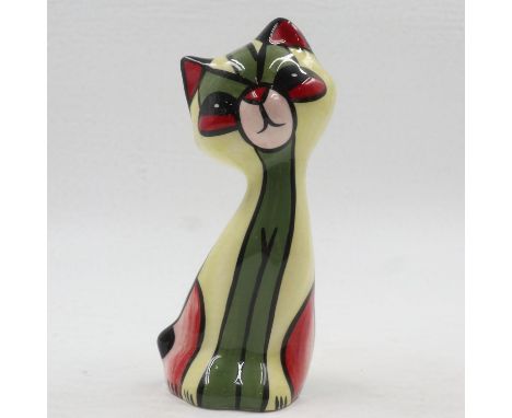Lorna Bailey cat, Miss Prim, no cracks or chips, H: 16 cm. UK P&amp;P Group 1 (£16+VAT for the first lot and £2+VAT for subse