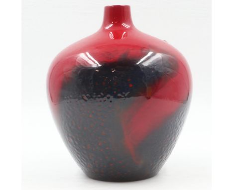 Royal Doulton large flambé vase, shape 1616, no cracks or chips, H: 23 cm. UK P&amp;P Group 2 (£20+VAT for the first lot and 