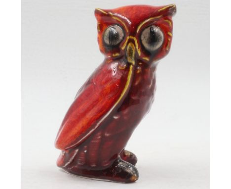 Anita Harris owl, signed in gold, no cracks or chips, H: 12 cm. UK P&amp;P Group 1 (£16+VAT for the first lot and £2+VAT for 