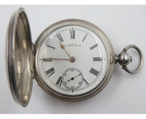 WALTHAM MASS: 1876 silver pocket watch, 7 jewels, serial number. 2285520, D: 45mm, 99g. UK P&amp;P Group 1 (£16+VAT for the f