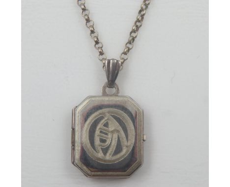 925 silver Mackintosh style locket pendant necklace, boxed. UK P&amp;P Group 0 (£6+VAT for the first lot and £1+VAT for subse