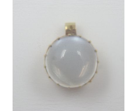 Unmarked antique 15ct gold and moonstone pendant L:11mm. UK P&amp;P Group 0 (£6+VAT for the first lot and £1+VAT for subseque