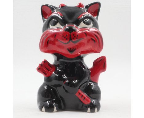 Lorna Bailey devil cat, no cracks or chips, H: 13 cm. UK P&amp;P Group 1 (£16+VAT for the first lot and £2+VAT for subsequent
