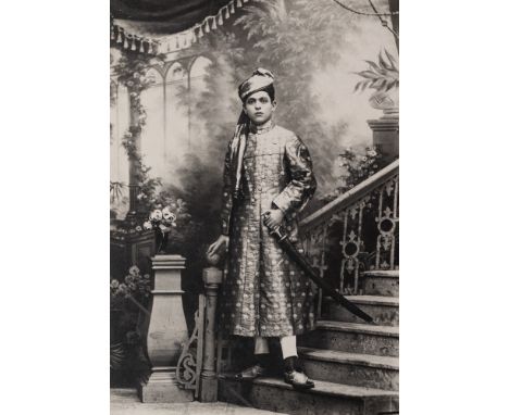 A GROUP OF SEVEN PHOTOGRAPHS MOSTLY RELATING TO BRITISH INDIA, EARLY 20TH CENTURY including two portraits from The Indian Art