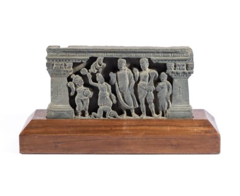 A GANDARA GREY SCHIST RELIEF PANEL, NORTH-WESTERN PAKISTAN, 3RD/4TH CENTURY depicting the Buddha and his disciples within an 