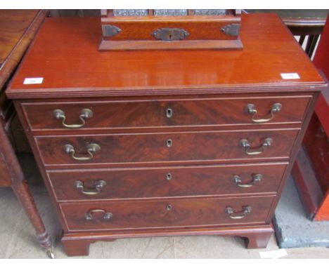 A George III style mahogany chest, the rectangular top above four long graduated drawers on bracket feet