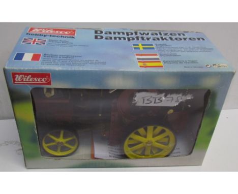 A Wilesco showman's steam roller traction engine, boxed