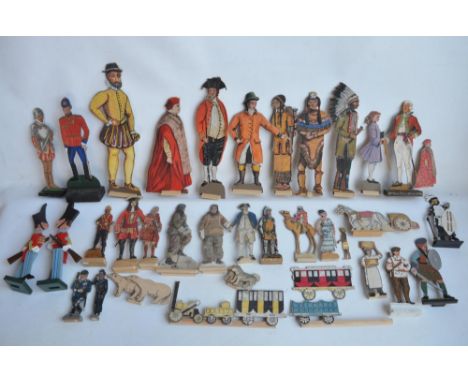 Collection of hobbyist made hand painted wooden cut out mostly soldier figures plus a clear acrylic soldier poppy figure and 