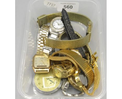 Swiss 1930's chrome pocket watch, silvered Arabic dial, subsidiary seconds, movement unsigned, D48.7mm; MuDu gold plated wris