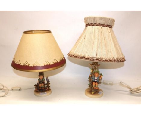 Hummel Goebel, two table lamps, 'Apple Tree Boy' and 'Wayside Harmony'