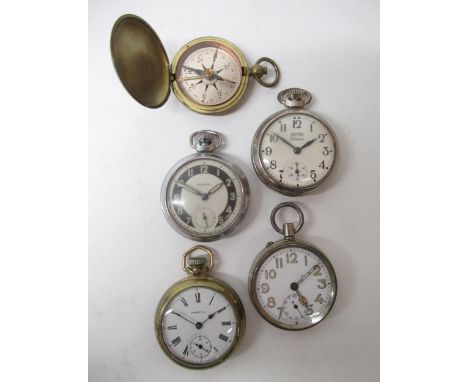 Smiths Venture plated keyless pocket watch, signed white Arabic dial with subsidiary seconds, pin pallet movement, D51mm; thr