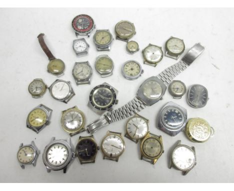 Lonestar Executive stainless steel diver's watch, D38.7mm; other wristwatch heads Rotary, Konak, Poljot, Timex (3), Kienzle, 