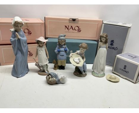 Collection of Lladro, incl. 'What a Surprise', with box and certificate, H16.5cm; 'Duckling' with box, H5cm; 'Natural Beauty'