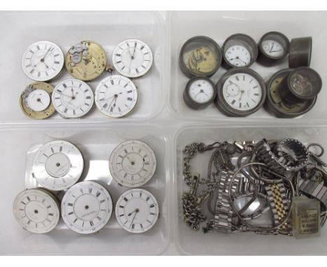 19th and 20th Century chronograph pocket watch movements; other pocket watch movements including some by J.W. Benson; Omega 6