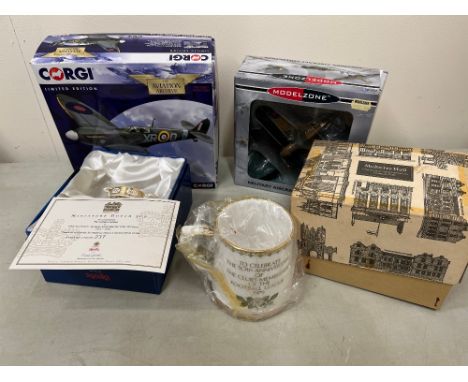 Assorted boxed collectables, incl. A Corgi die-cast model Submarine Spitfire MK.lla; Schmid Beatrix Potter music boxes; The L