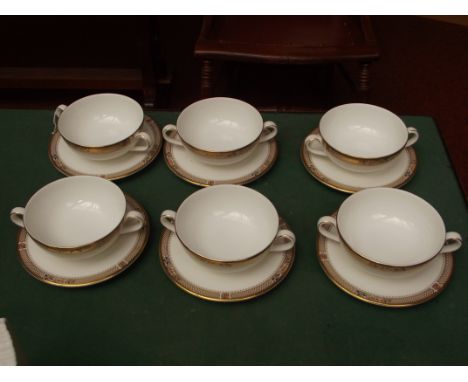 6 Minton twin handled cups and saucers