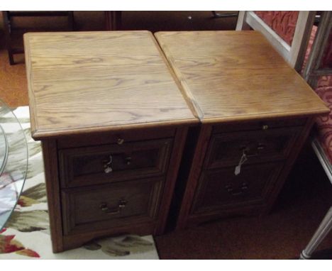Pair very good quality light oak bedroom drawers