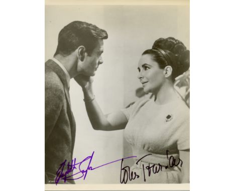 TAYLOR ELIZABETH: (1932-2011) English Actress, Academy Award winner &amp; JOURDAN LOUIS (1921-2015) French Actor. Signed 8 x 