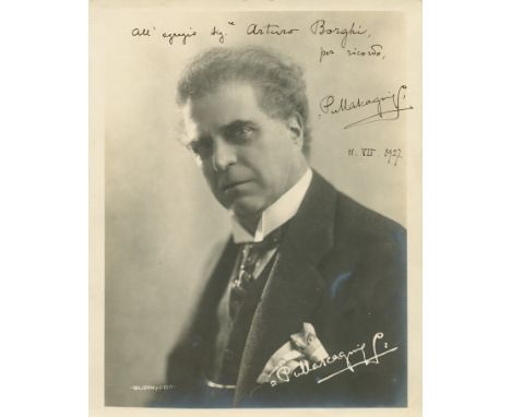 MASCAGNI PIETRO: (1863-1945) Italian Composer. A fine vintage signed and inscribed 7 x 11 photograph of Mascagni in a head an