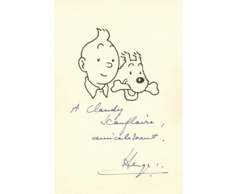 HERGÉ: (1907-1983) Georges Prosper Remi. Belgian Cartoonist. Best known for creating the series of comics “The Adventures of 