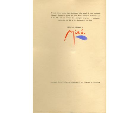 MIRO JOAN: (1893-1983) Spanish Painter &amp; Sculptor. Book signed, being a paperback edition of Papeles de Son Armadans, Spa