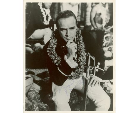 BRANDO MARLON: (1924-2004) American Actor, Academy Award winner. Signed 8 x 10 photograph of Brando, the image depicting the 
